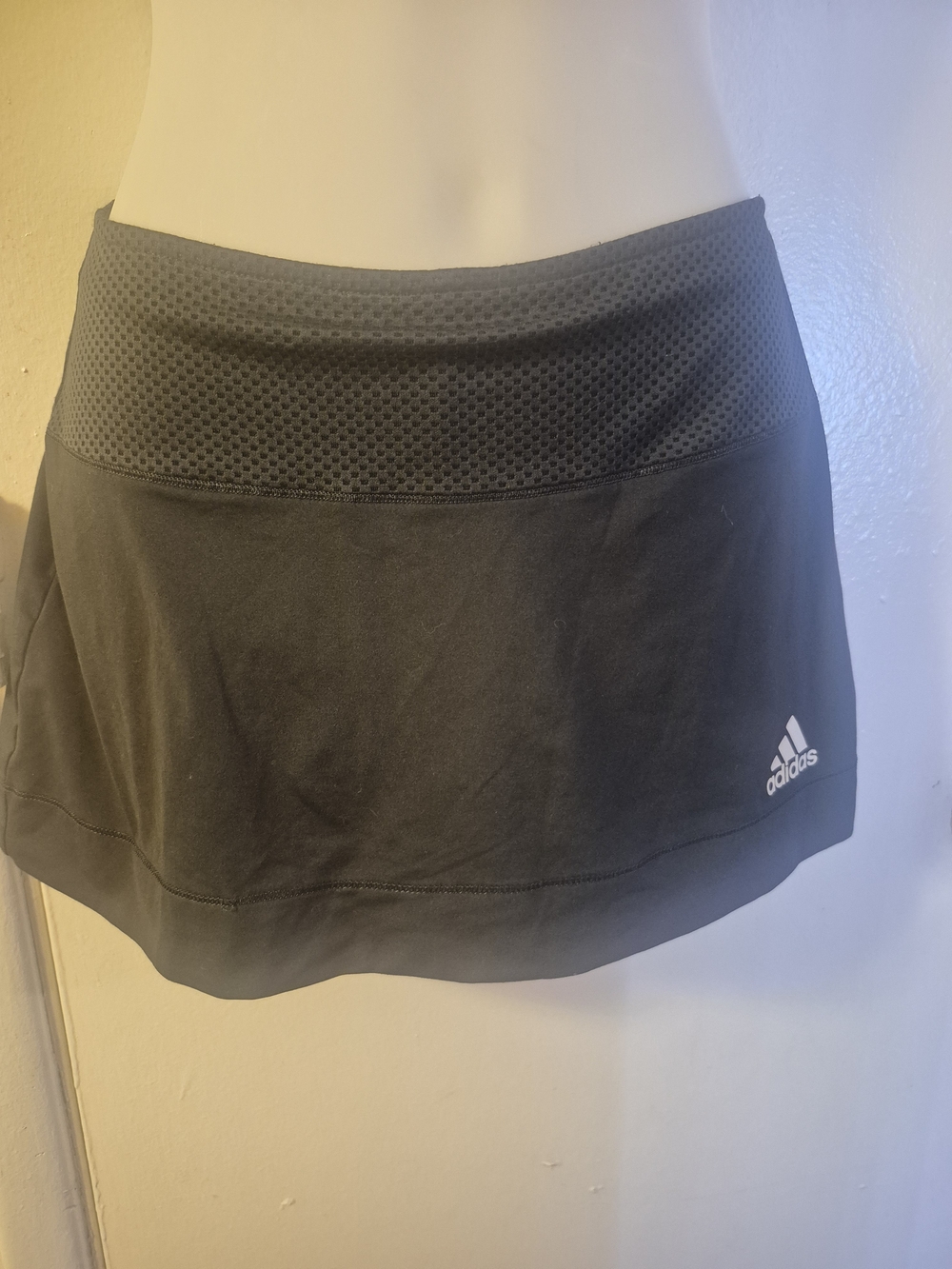 Adidas Black Athletic Skort with Mesh Waistband